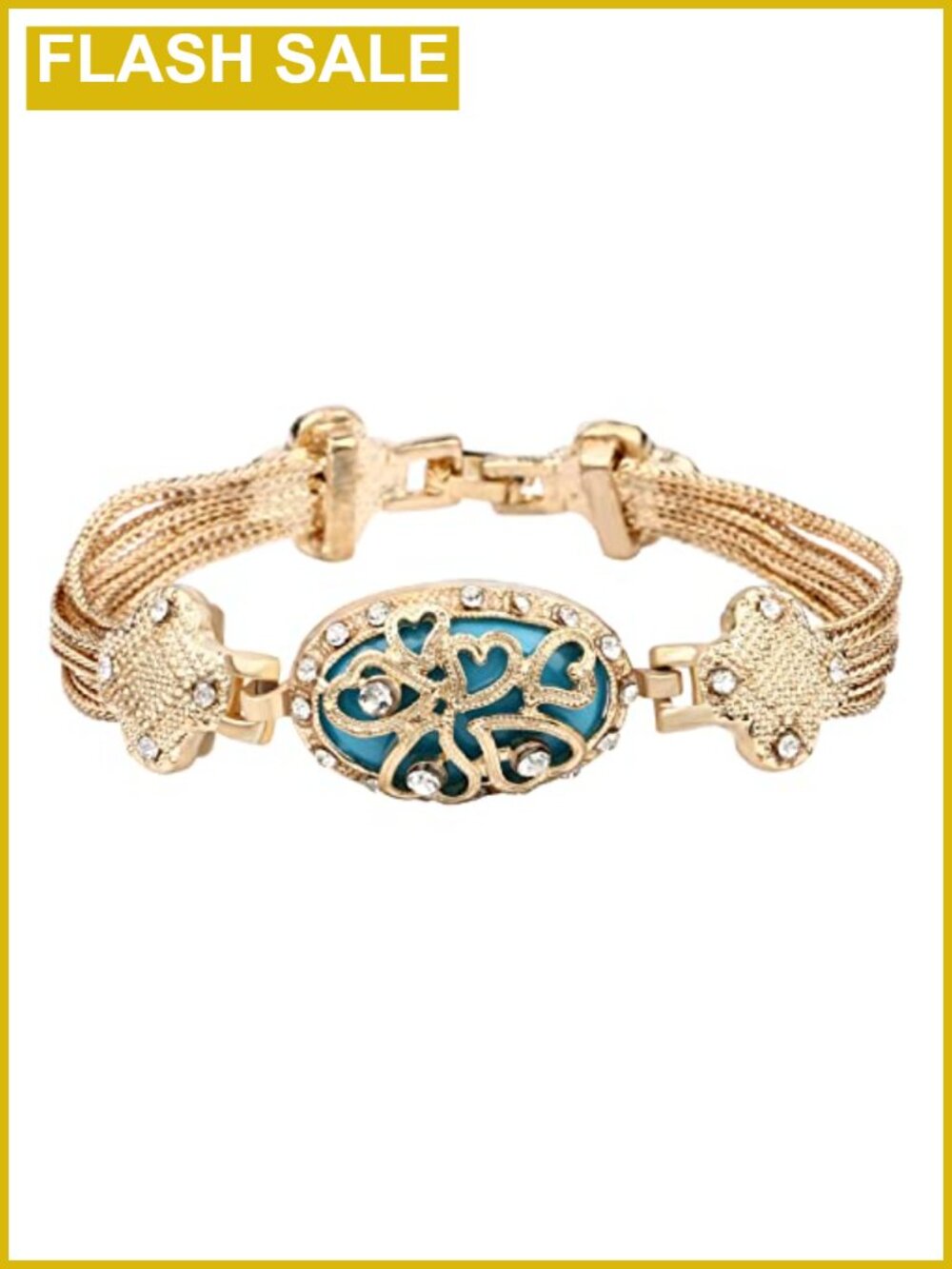 Gold Plated Heart Bracelet for Women Gift Adjustable Chain Jewelry